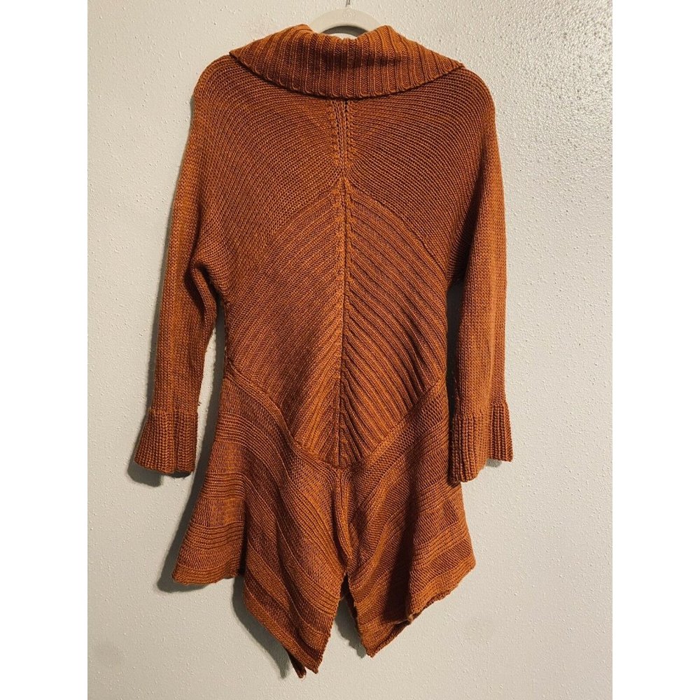 Slonl Ruffle Wool Blend Rust Cardigan Sweater - Picture 9 of 11